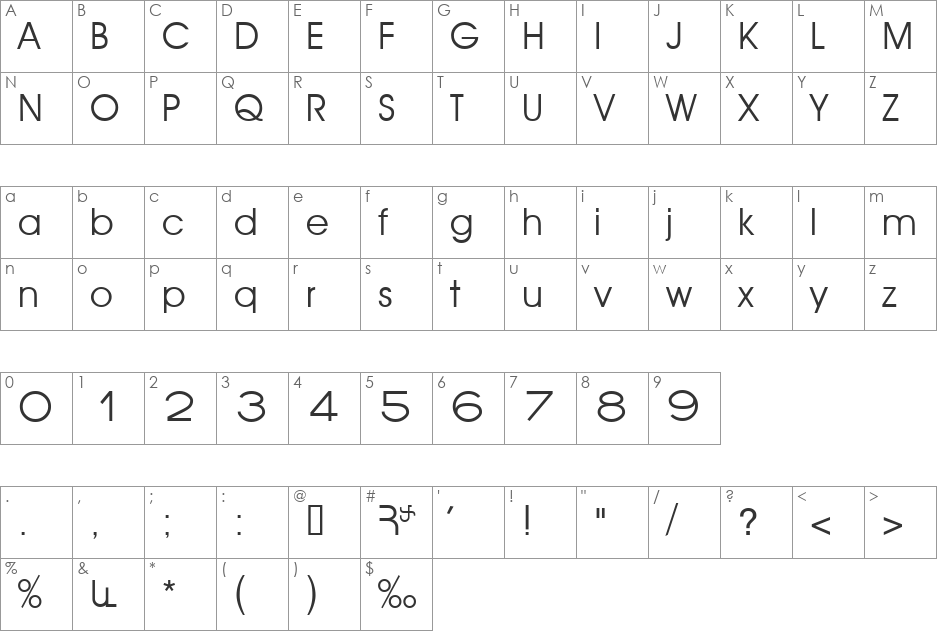 ArTarumianHandes font character map preview