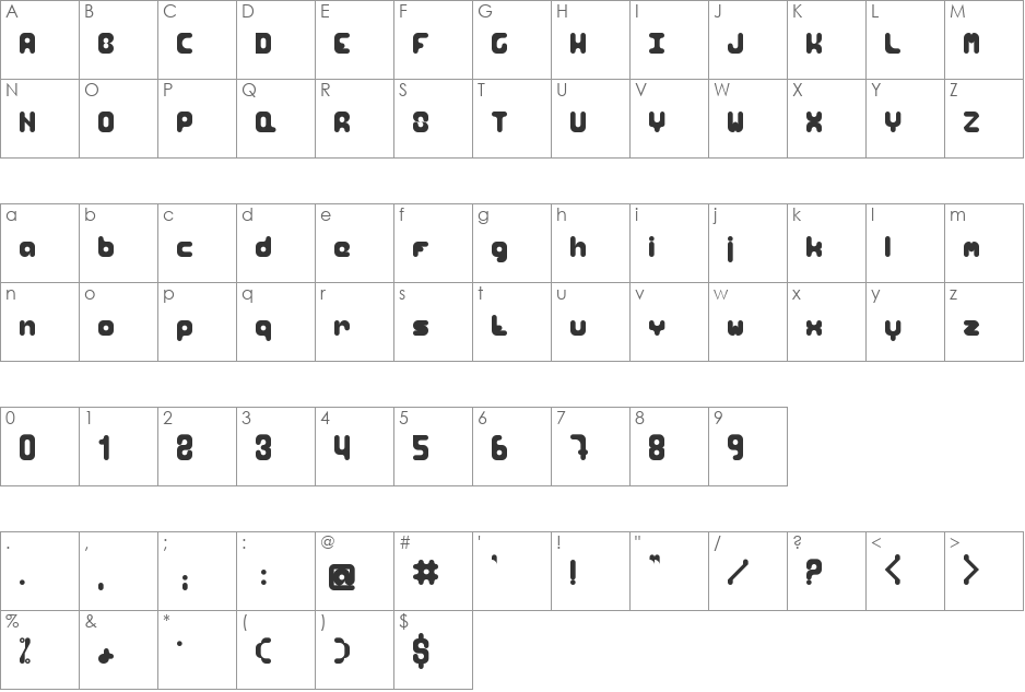 Jolly.Quip47 font character map preview