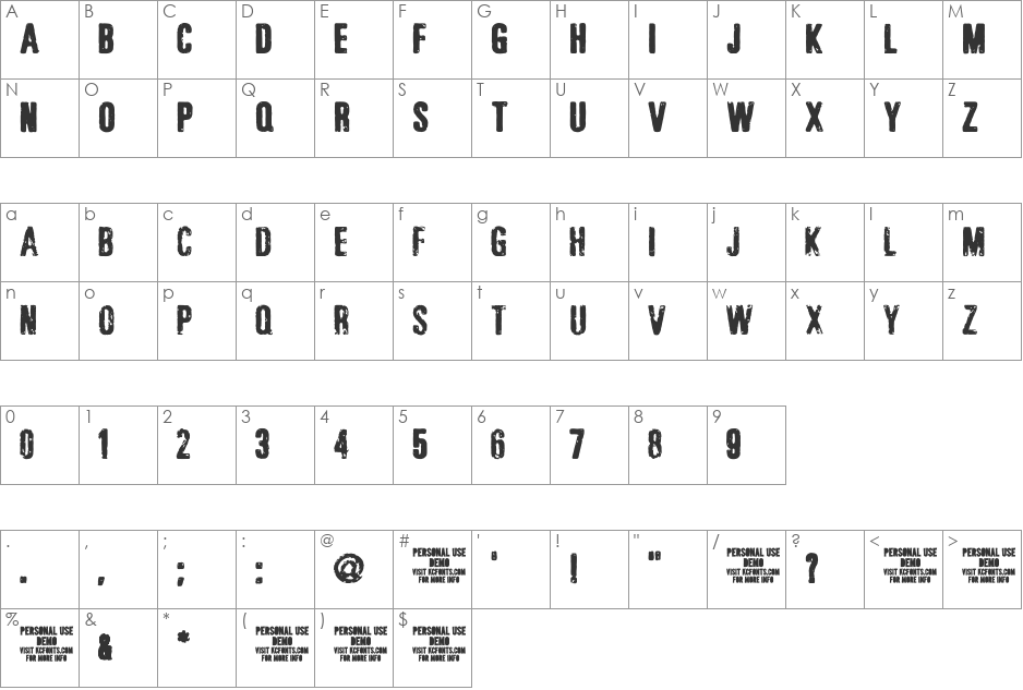 Jonze & Jonzing font character map preview