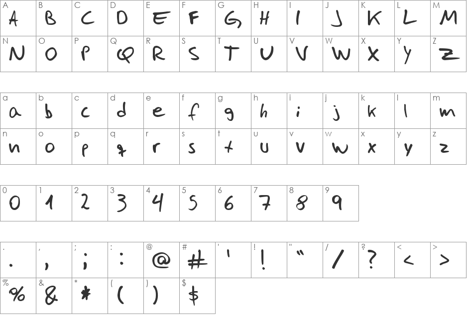 Jose Fernandez font character map preview