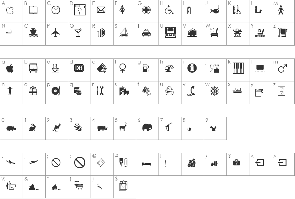 Journal Dingbats 2 font character map preview