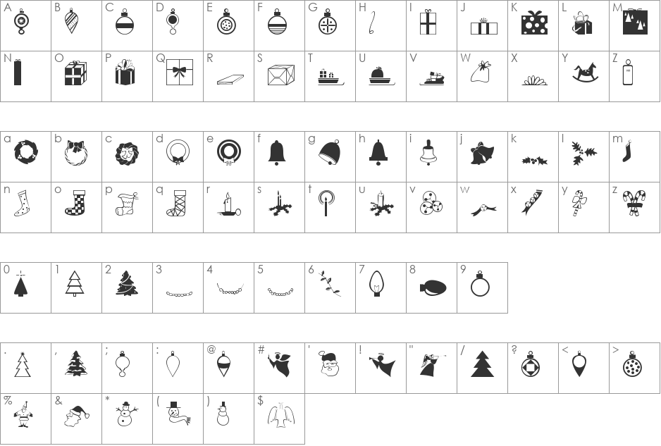 Journal Dingbats 4 font character map preview