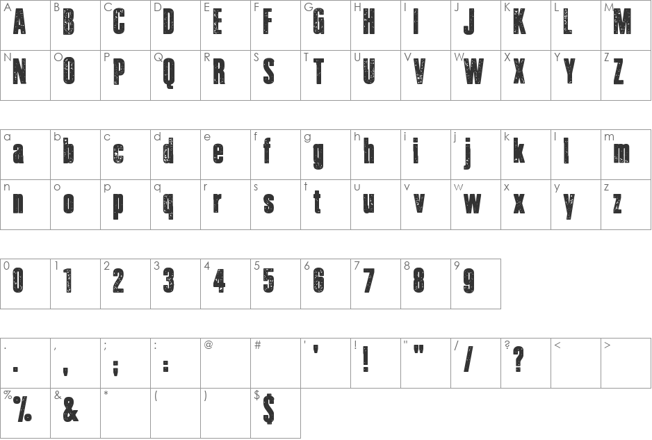 Journal du Soir font character map preview