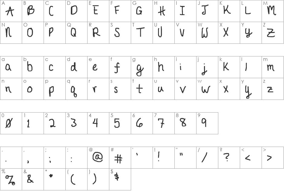 JournalEB Condensed font character map preview