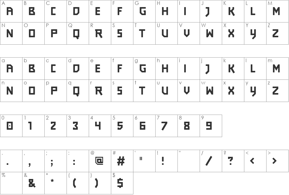 JourneyPS3 font character map preview