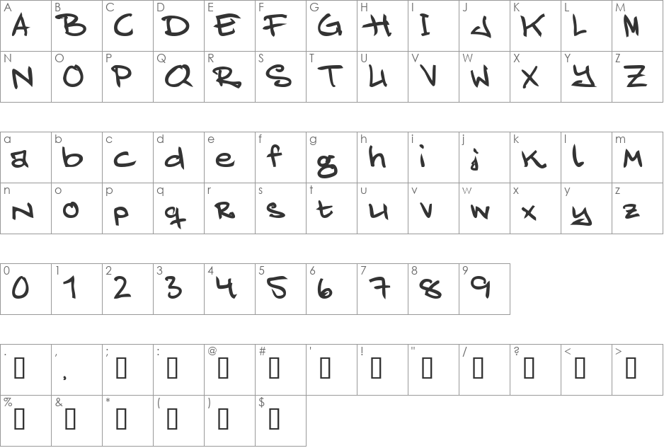JuliaEngstrm font character map preview