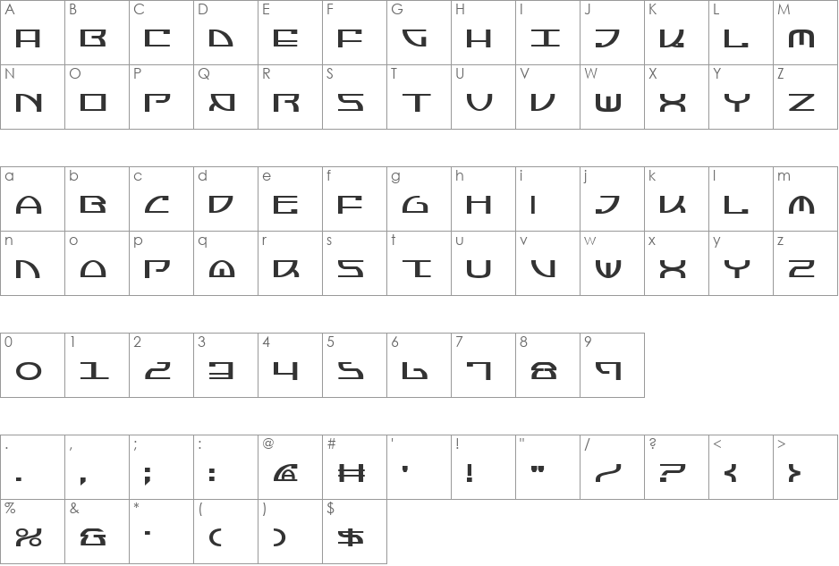 Jumptroops Light Italic font character map preview