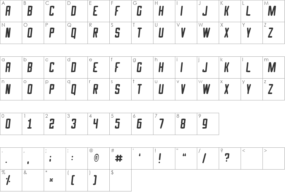 Jurassic Quest font character map preview