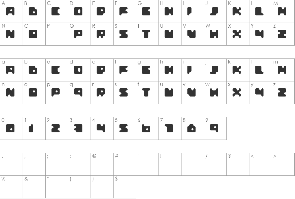JustFont font character map preview