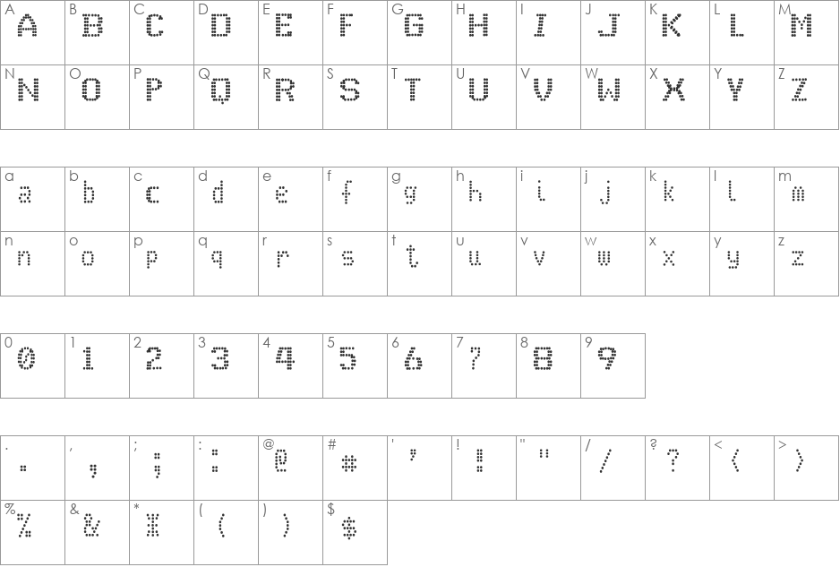 J_EKR_B_N font character map preview