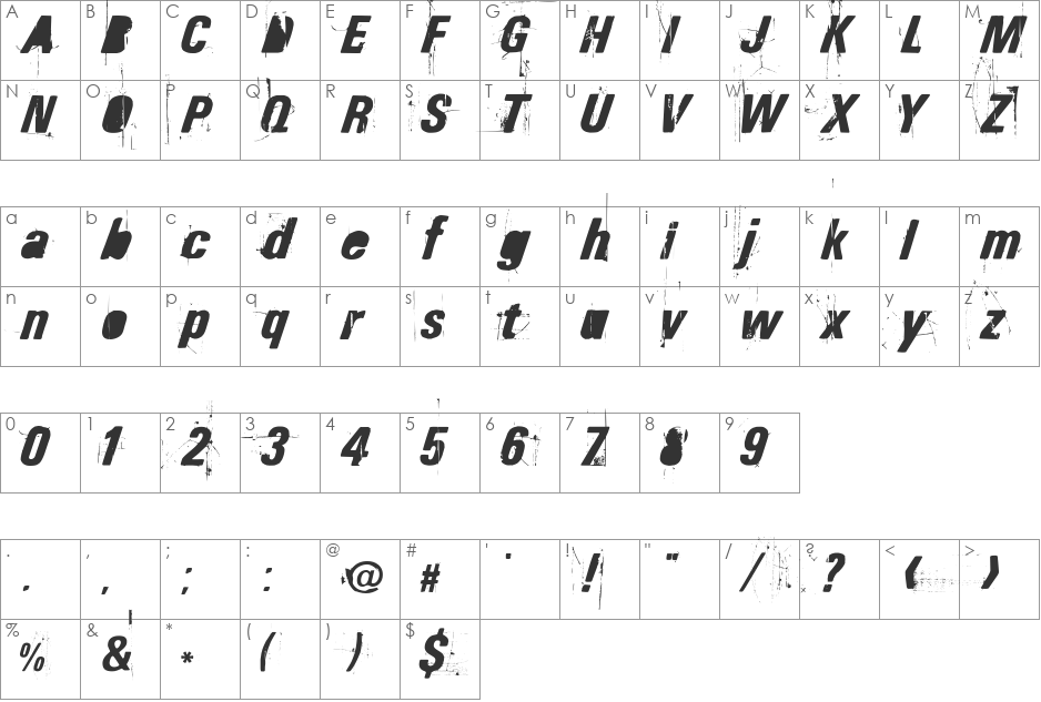 kab font character map preview