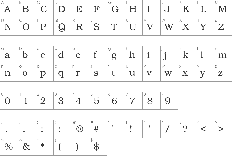 KacstBook font character map preview