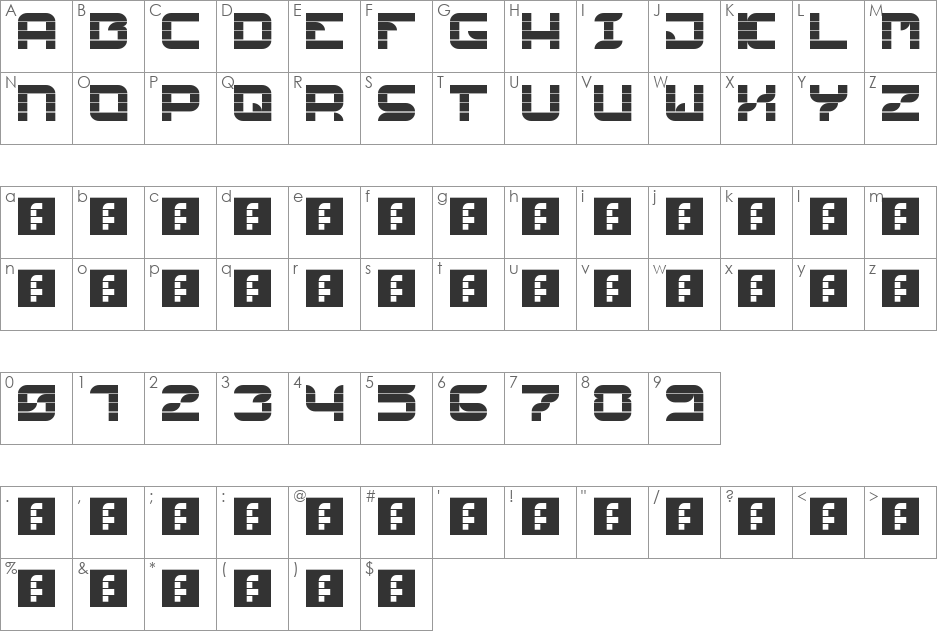 Kaeceeya-Saya font character map preview