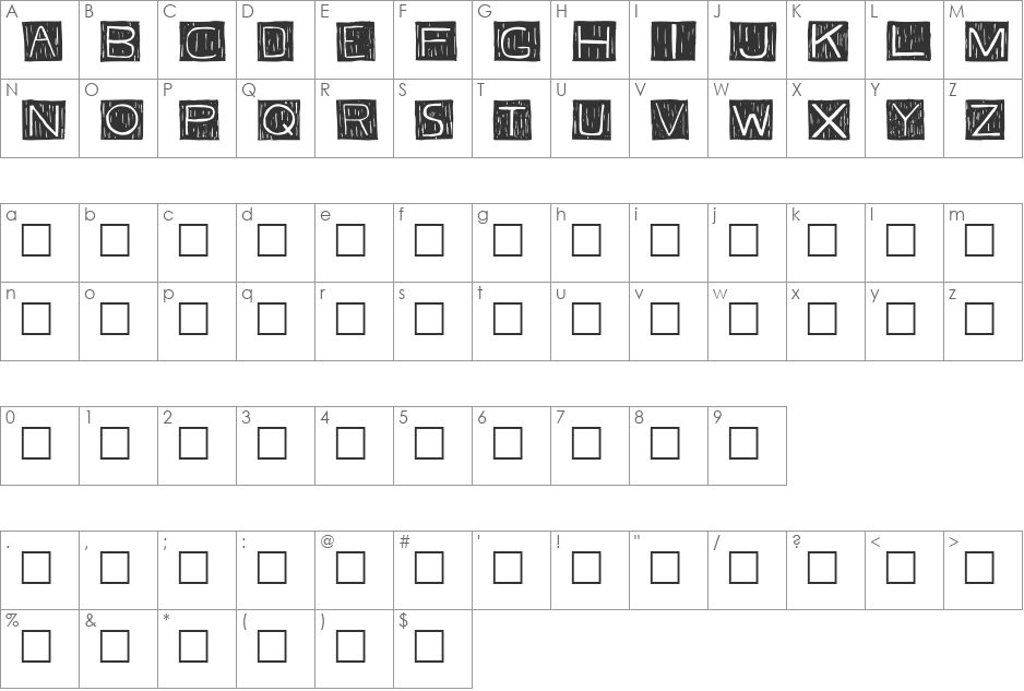 Kafka font character map preview