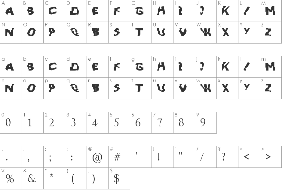 ARTPOP font character map preview