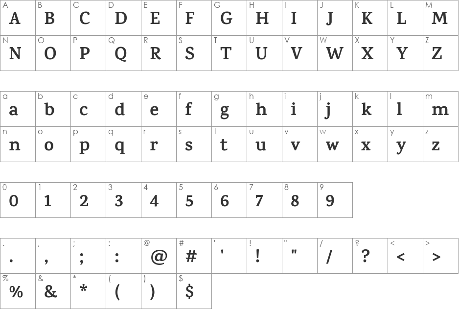 Karma SemiBold font character map preview