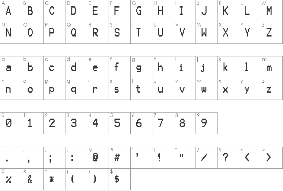 Karma Suture font character map preview