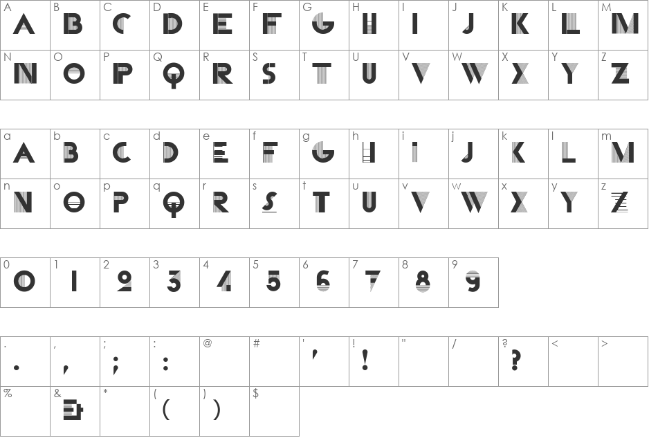 KassandrasMonogramme font character map preview