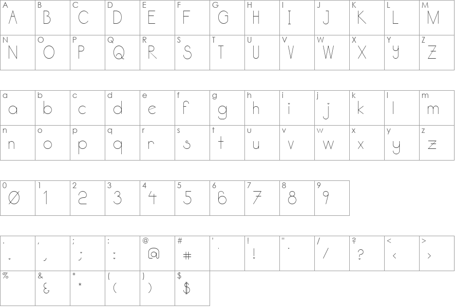 Kata Bidalan font character map preview