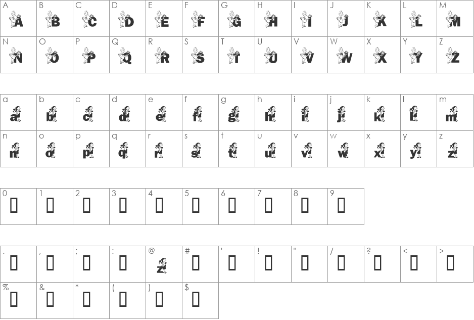 KATZVAL5_KG font character map preview