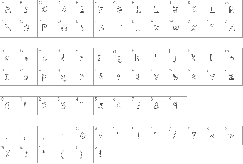 KBFramework font character map preview