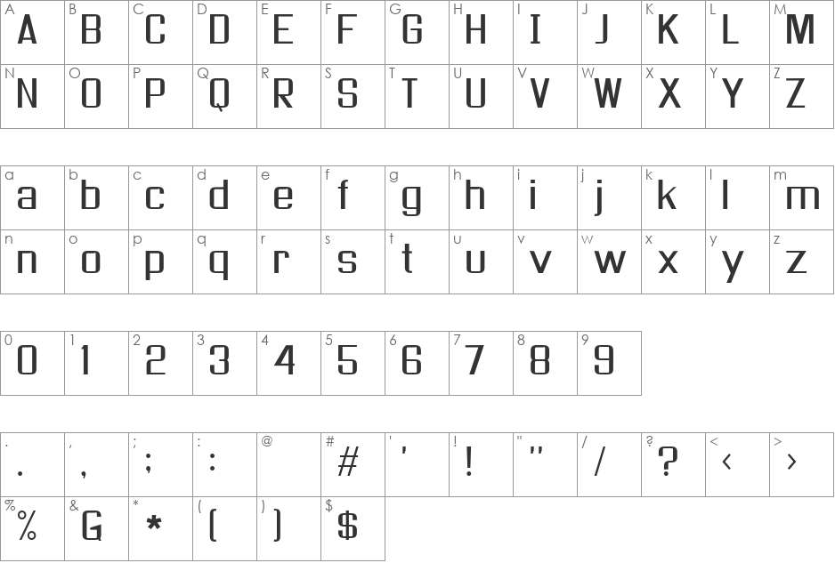 As seen on TV font character map preview