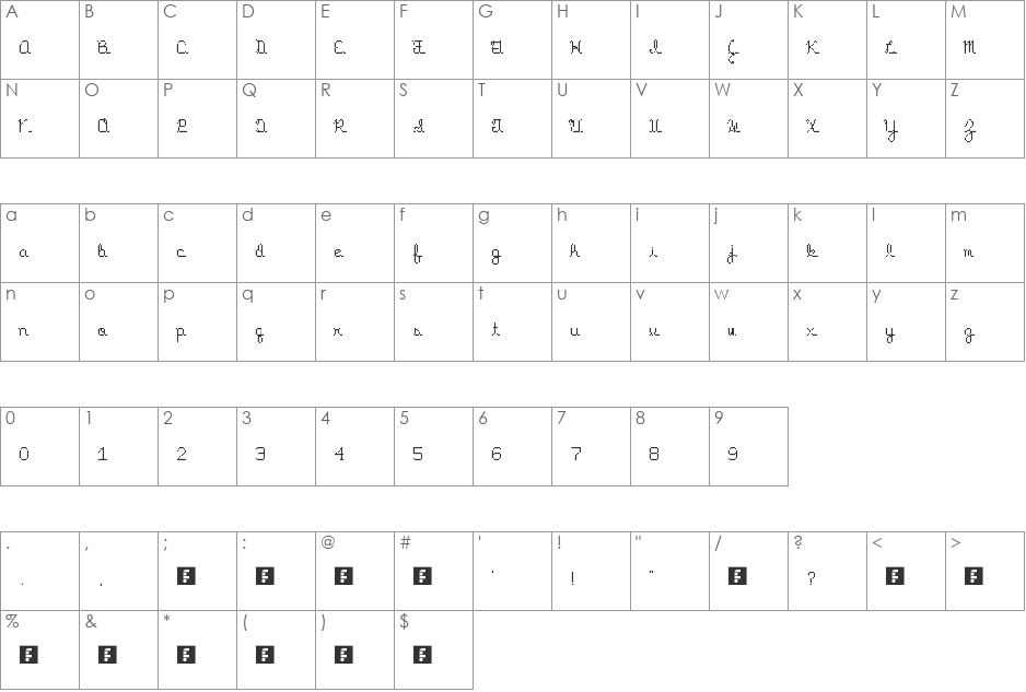 KD Pixel Drift font character map preview