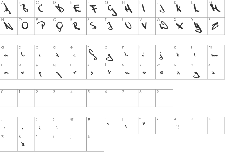 Ascension Day font character map preview