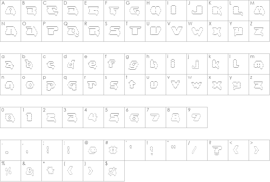 asciid font character map preview