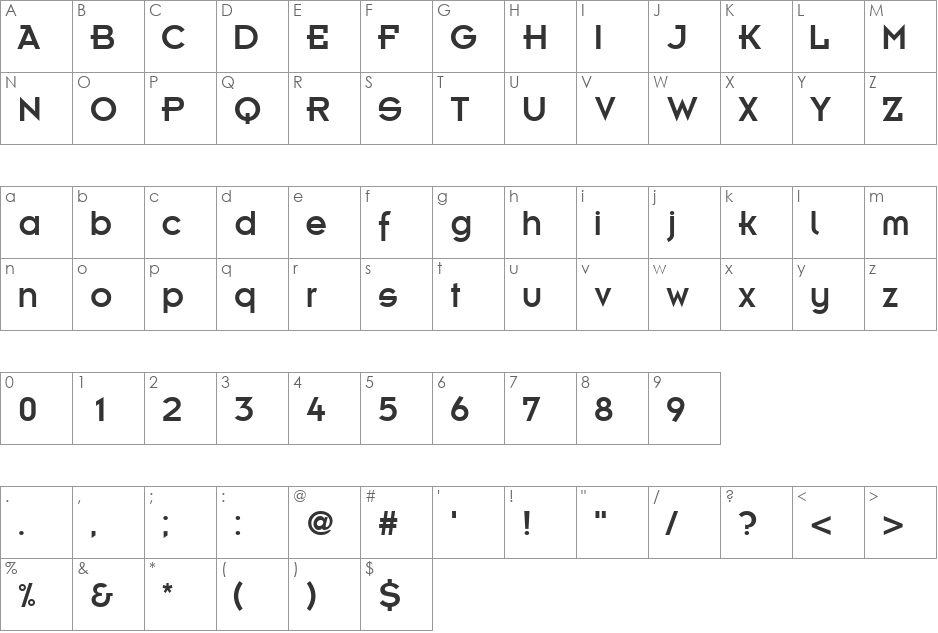 KernelAlternateSSi font character map preview