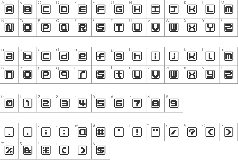 KEYmode Katakana font character map preview