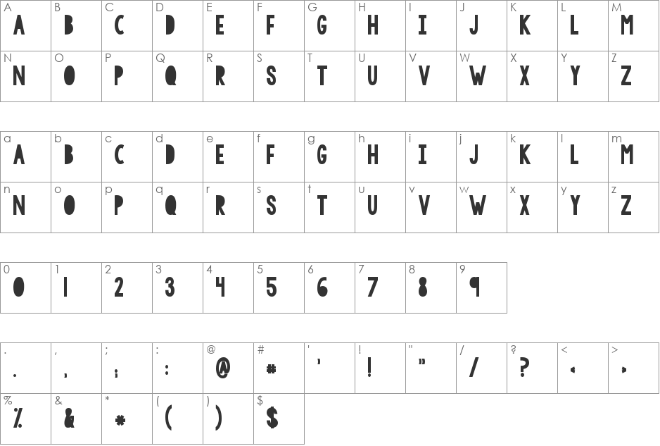 KG BLESS YOUR HEART font character map preview