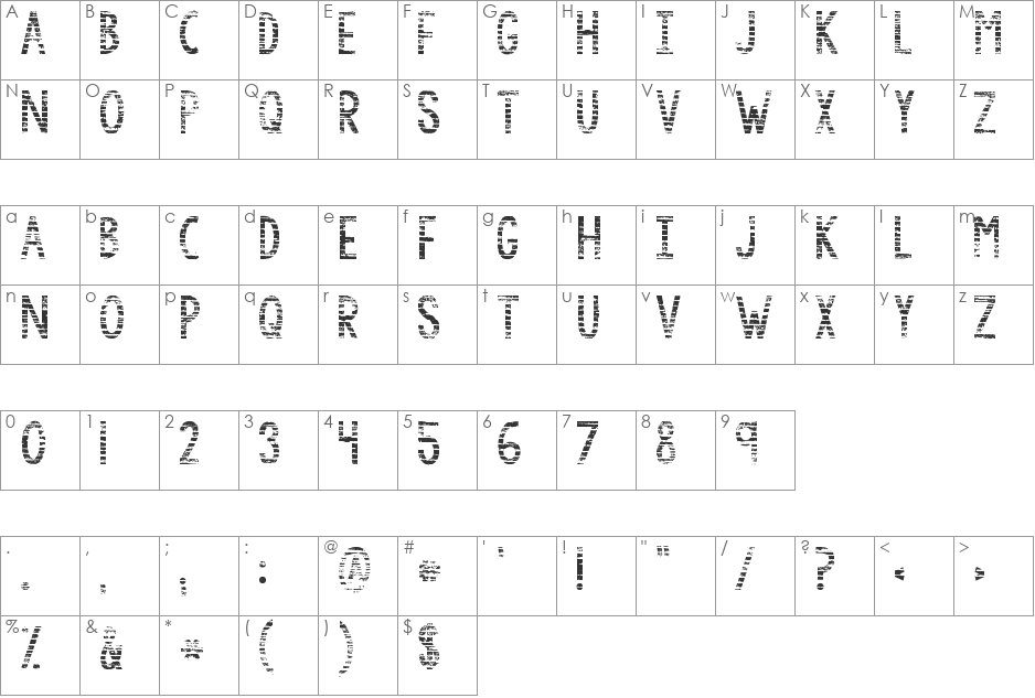KG By the Grace of God font character map preview