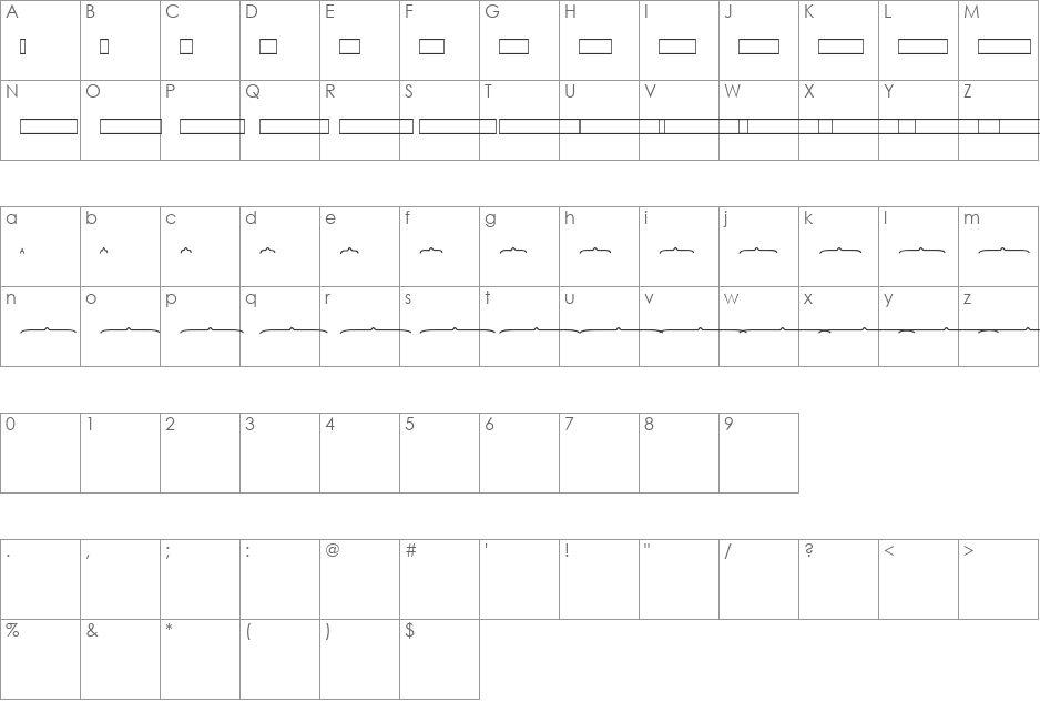 KG Math Bar Models font character map preview
