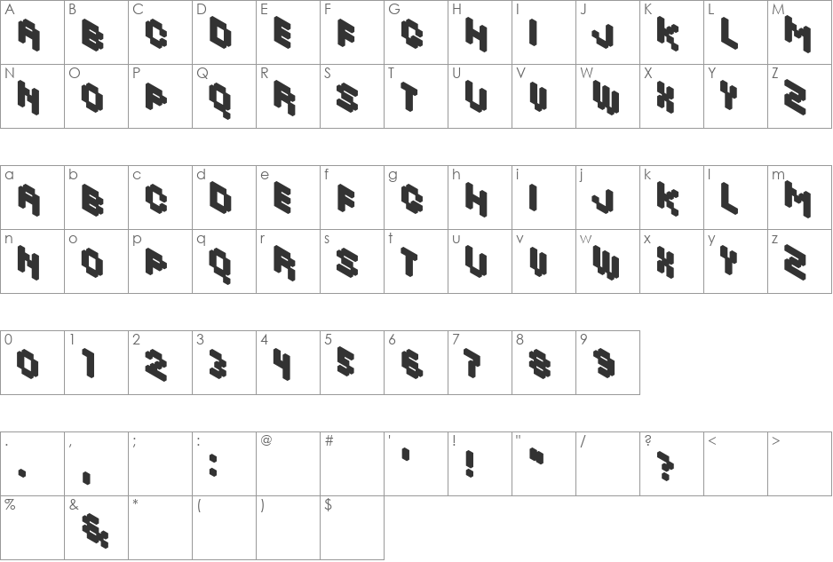 Khalijaka font character map preview