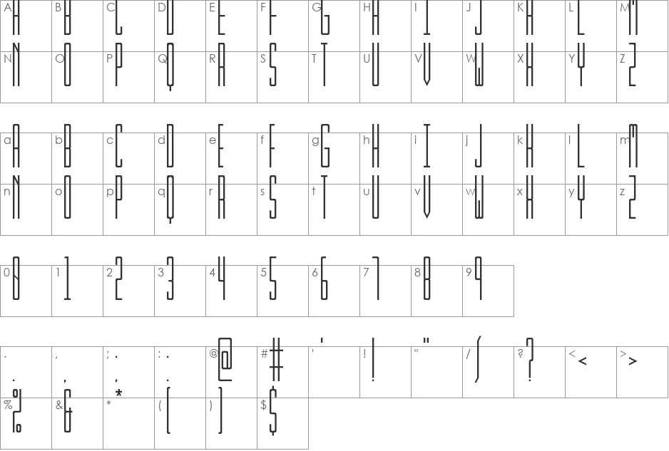 Kibby Sans font character map preview