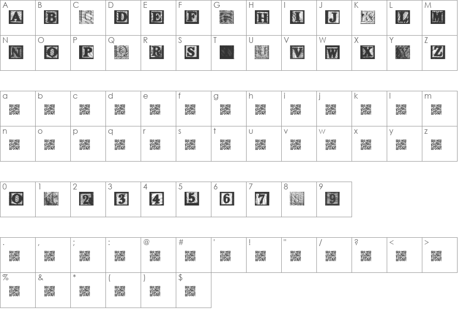 KidsBlocks font character map preview