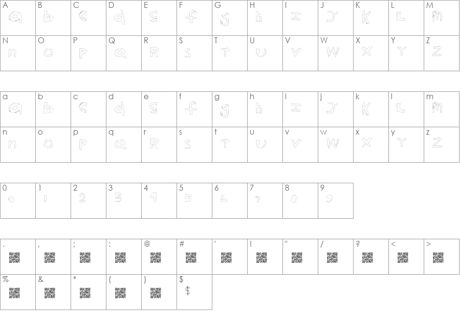 KidsGame font character map preview