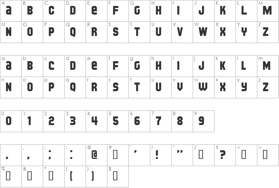 Kijkwijzer font character map preview