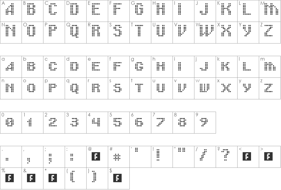 Kilobit Small Caps font character map preview