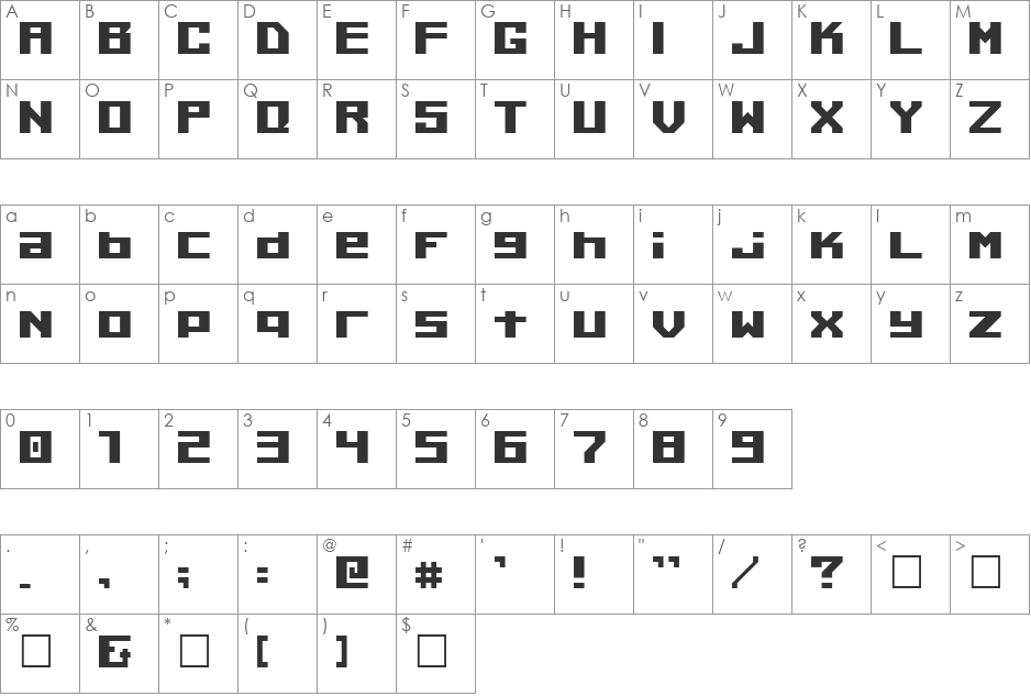 Kiloton Condensed Italic font character map preview