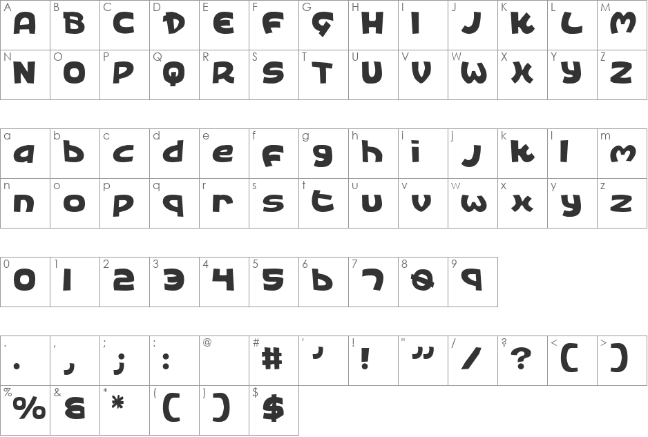 King's Ransom font character map preview