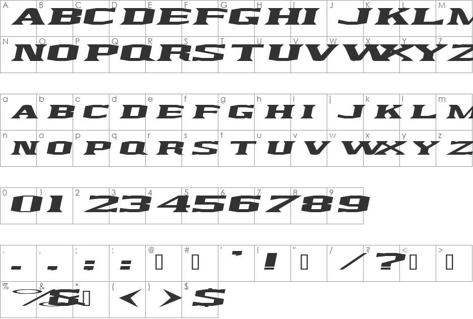 Kingfresh font character map preview