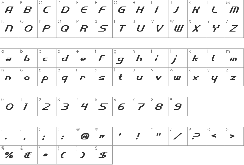 Kinglino font character map preview