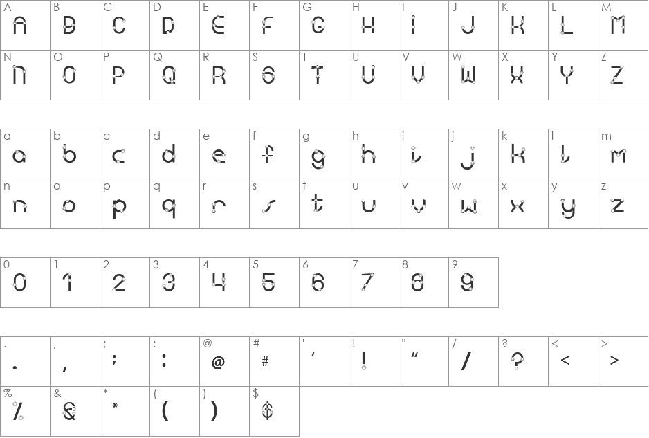 Kings Cross font character map preview