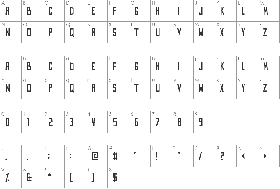 Kings of Kings Lynn font character map preview