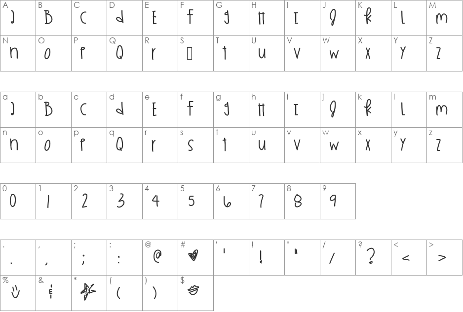 KingsKardashhh font character map preview