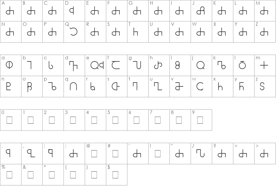 AsoMtavruly font character map preview