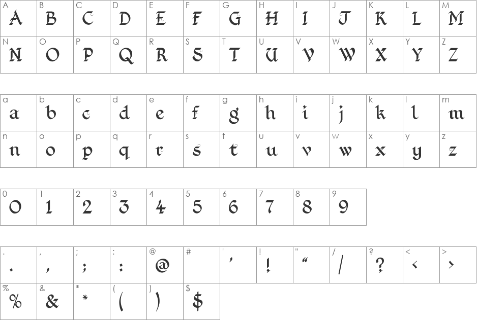 Kingthings Foundation  font character map preview