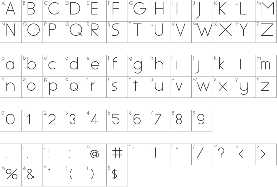 Aspex font character map preview